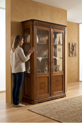 Mobili Vetrina Grande in Legno Marrone Design di Lusso Vetrina Vetrine Italiane