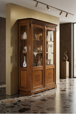 Mobili Vetrina Grande in Legno Marrone Design di Lusso Vetrina Vetrine Italiane
