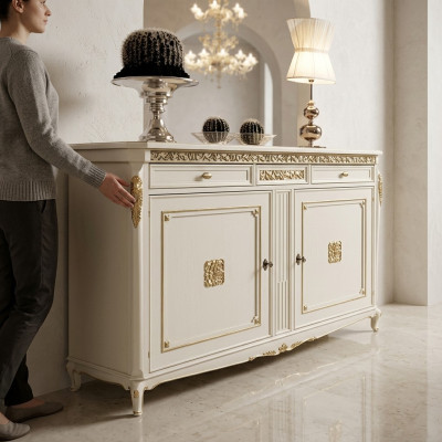Sala da pranzo Armadietto campagna Credenza indipendente Mobili in legno Buffet Armadio Nuovo