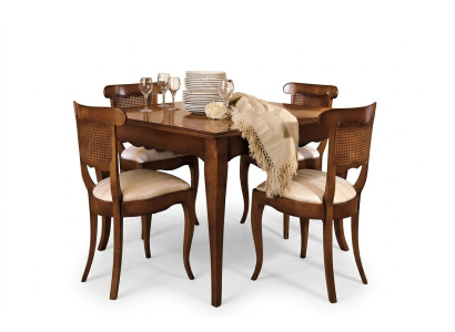 Sedie da designer Lehn 4x in legno, set di sedie barocche. Imbottitura classica per sedili.
