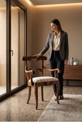 Sedia imbottita con braccioli poltrona lussuosa poltroncina sedie soggiorno sala da pranzo poltrona