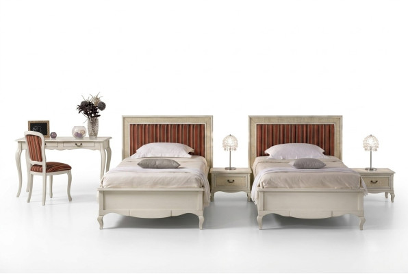 Design camera da letto 6 pezzi Camera da letto Set completo Letto Comodino Scrivania in legno
