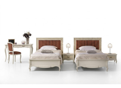 Design camera da letto 6 pezzi Camera da letto Set completo Letto Comodino Scrivania in legno