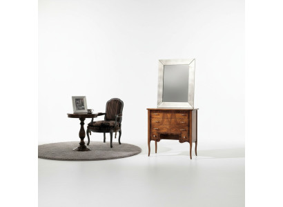 Mobile portaoggetti con specchio, comodini in legno per salotto, armadio in stile country chic design