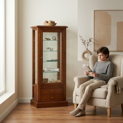 Soggiorno mobili credenza in legno massiccio Vetrine in vetro Armadio in legno massiccio Vetrina in legno massiccio