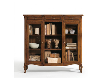 Scaffale per libri credenza mobili classici in legno per soggiorno vetrina armadio