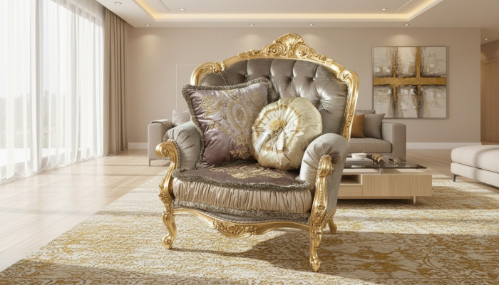 Mobili sedie Nuovo design Art déco Poltrona Tessuto Soggiorno Lounge Design di lusso