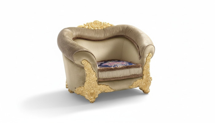 1 poltrona monoposto design Art déco poltrona imbottita club Nuovo relax tessuto tessile lounge