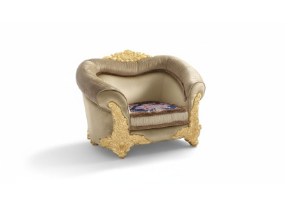 1 poltrona monoposto design Art déco poltrona imbottita club Nuovo relax tessuto tessile lounge