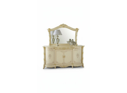 Tavolo da console con specchio, stile lussuoso, cassettiera, console classica, nuova in stile italiano.