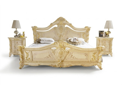Camera da letto classica Hotel Letto Mobili barocchi in legno Letti italiani di lusso