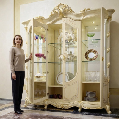 Vetrine Soggiorno Armadi Credenza Legno Nuovo Lusso Vetrina Armadio Classico