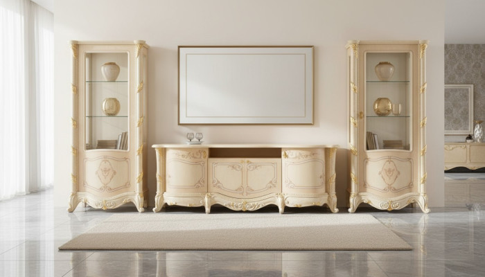 Mobili italiani Vecchia credenza Nuovi Ripiani Regali Stand tv in legno massello.