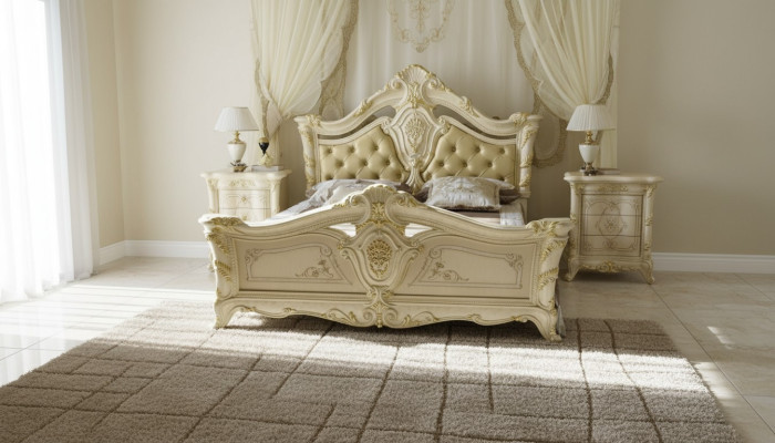 Chesterfield camera da letto mobili barocchi tessile classico letto di lusso