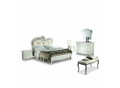 Letto classico Lussuosi letti Mobili Chesterfield Camera da letto Barocco Hotel Tessuto
