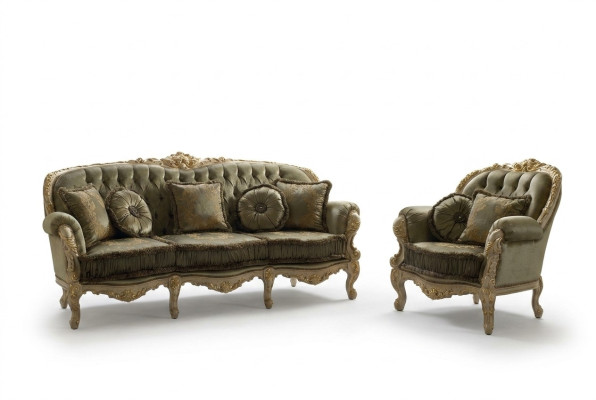 Divano design italiano Divano set 3 + 1 posti Poltrona Divano imbottito Mobili