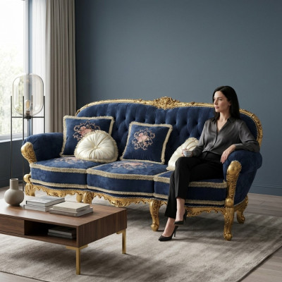Chesterfield Classico divano a tre posti in tessuto divani nuovi per soggiorno