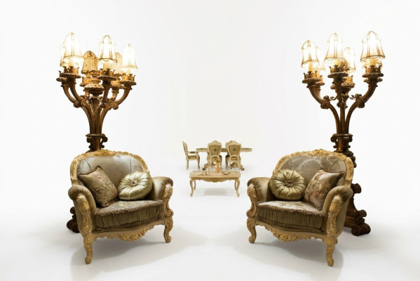 Poltrona Design Divano 2 pezzi Relax Tessuto Lounge di lusso Club TV Sedia Imbottita