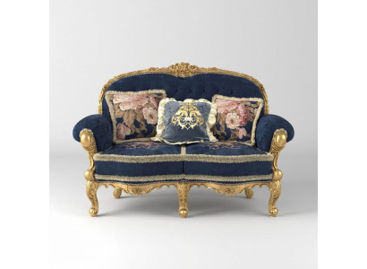 Divano Chesterfield a 2 posti in velluto nuovo con rivestimento in stoffa.