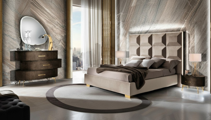 Set di biancheria da letto Design Classico Letto Comodino Cassettiera 4 pezzi Camera da letto