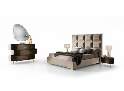 Set di biancheria da letto Design Classico Letto Comodino Cassettiera 4 pezzi Camera da letto