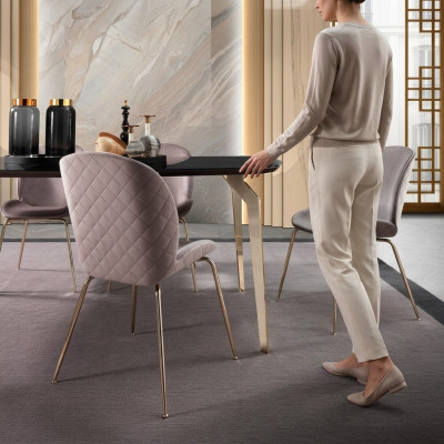 Sedie da pranzo in legno Sedia di lusso Beige Poltrona Soggiorno Mobili nuovi