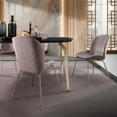 Sedie da pranzo in legno Sedia di lusso Beige Poltrona Soggiorno Mobili nuovi