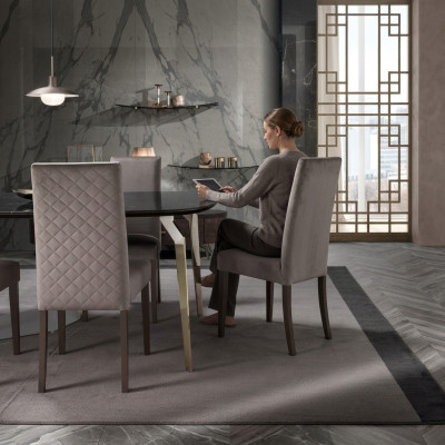 Sedie Poltrona Lounge TV Sedia 1x Poltrona Nuova di lusso Sedia Sala da pranzo Imbottita
