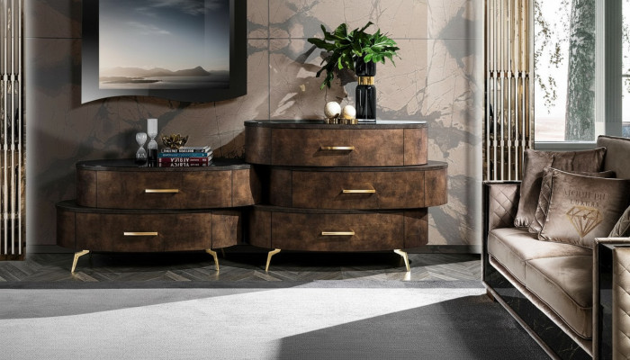 Mobili di lusso in legno - comò, armadio, scaffale, consolle. Nuovo design di comò e armadi.