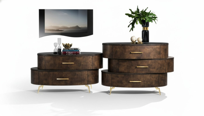 Mobili di lusso in legno - comò, armadio, scaffale, consolle. Nuovo design di comò e armadi.