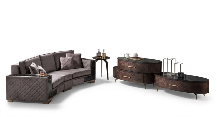Design parete attrezzata Sideboard 2 ripiani da parete rtv Comò Credenza Set RTV 4 pezzi.