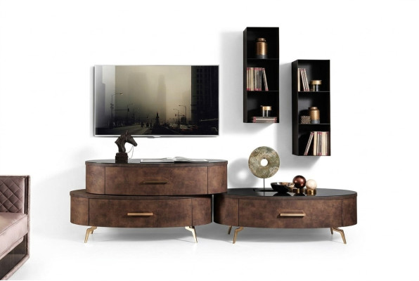 Design parete attrezzata sideboard mobile TV mobile credenza set da 4 pezzi mensola da parete nuovo