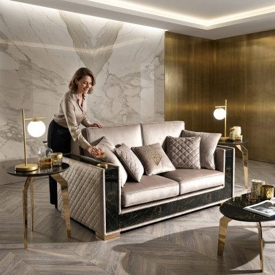 Divano due posti 2 sedute grande XL divani sofa soggiorno design nuovo