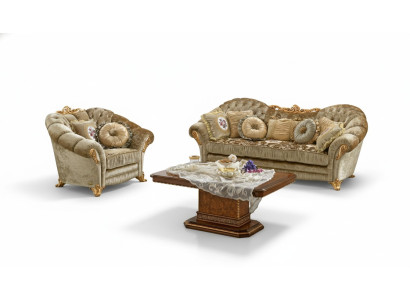 Design divani imbottiti tessili Relax moderno arredamento beige divano e poltrone 3 posti + 1 posti