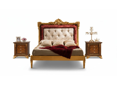 Set da letto camera da letto Design Letto di lusso Nuovi mobili barocchi 2 comodini 3 pezzi.