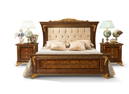Design del letto 2x Comodini 3 pezzi Set camera da letto Mobili Classico Letti