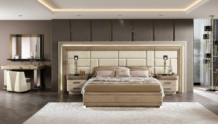 Mobili di design Moderno Letti di lusso Nuovo Letto 2x Comodino 3 pezzi Set camera da letto