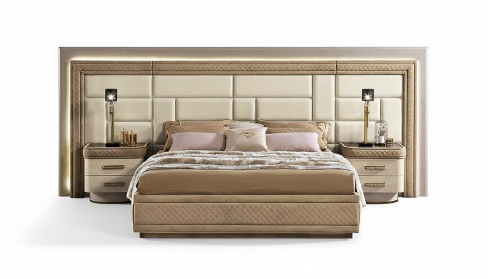 Mobili di design Moderno Letti di lusso Nuovo Letto 2x Comodino 3 pezzi Set camera da letto