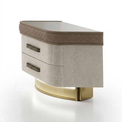 Camera da letto Consolle Comodino Tavolino Moderno Design Mobili Legno Beige Nuovo