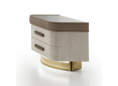 Camera da letto Consolle Comodino Tavolino Moderno Design Mobili Legno Beige Nuovo