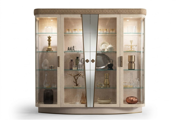 Vetrine Armadi soggiorno Credenza Armadio Vetrina classica Scaffale Vetro Nuovo