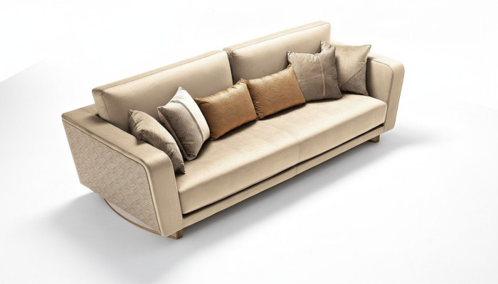 Divano a tre posti con design di designer con un design moderno per il soggiorno.
