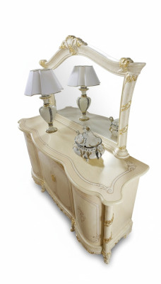 Comò Specchio Sgabello Set completo Comò Mobili da camera da letto 2 pezzi Consolle Nuovo