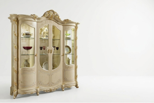 Armadio Vetrina Sala da pranzo Credenza Legno Armadi Mobili Soggiorno Credenza Vetro