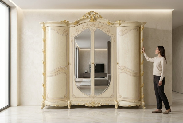 Camera da letto Mobili Italia Armadio in legno Guardaroba in legno massello