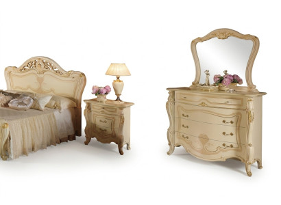 Mobili di design Gruppo armadio Nuovo lusso 2 pezzi Comò Specchio Legno Set Classico