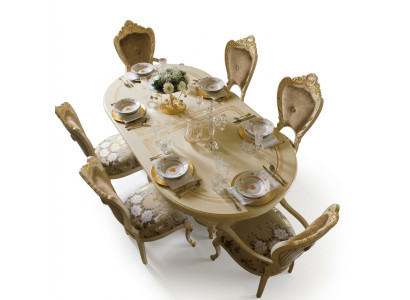 Set da pranzo design in legno con 2 sedie con braccioli e 4 sedie, 7 pezzi.   Set da pranzo design in legno con 2 sedie con braccioli e 4 sedie, 7 pezzi.