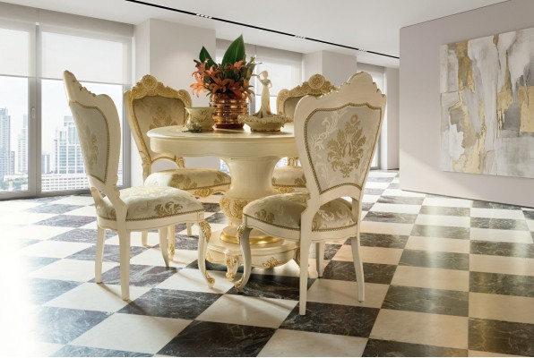 Tavolo da pranzo in set di mobili per sala da pranzo, gruppo di arredamento tavolo + set di 4 sedie 5 pezzi.