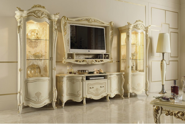 Mobile soggiorno design Sideboard 2x armadio rtv cornice credenza set da 4 pezzi Vetrina
