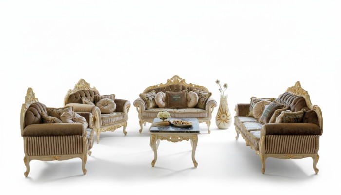 Set completo divano 3 posti + 2 posti + 1 posto con tavolino da caffè design divano 4 pezzi in tessuto